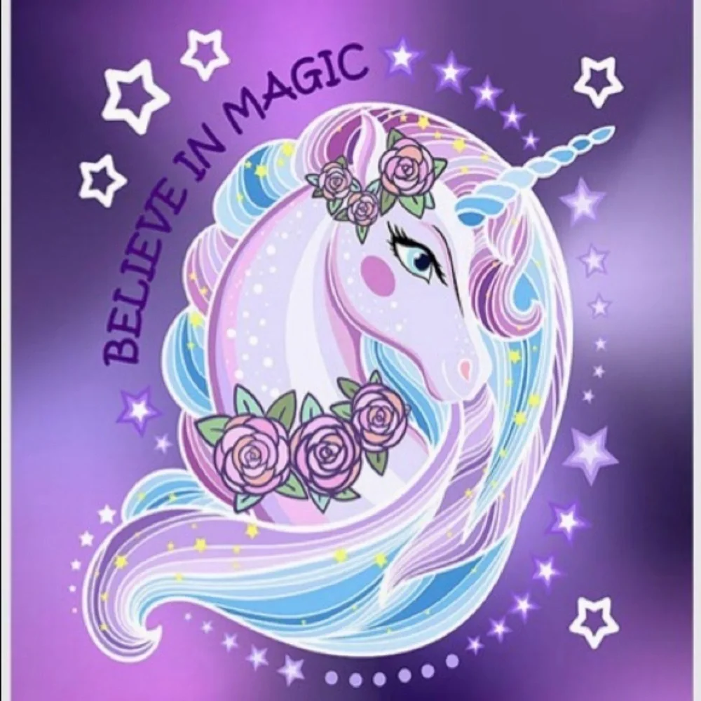 Unicorn  3D Purple Aqua Unicorn Duvet Cover